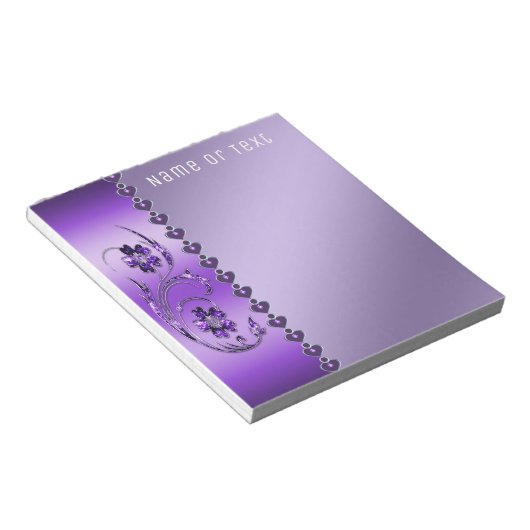 Bloc-notes floral pourpre (Incliné)