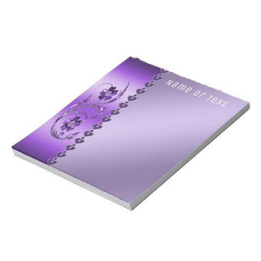 Bloc-notes floral pourpre (Tourné)