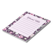 Bloc-notes floral pourpre (Tourné)