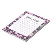 Bloc-notes floral pourpre (Tourné)