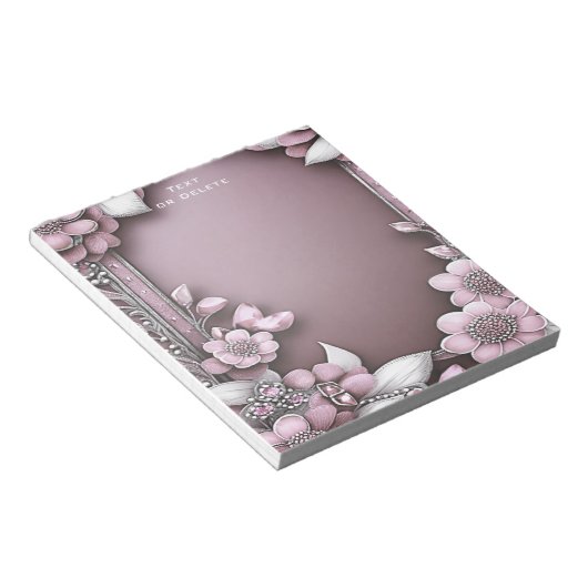 Bloc-notes floral rose (Incliné)