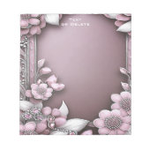 Bloc-notes floral rose (Devant)