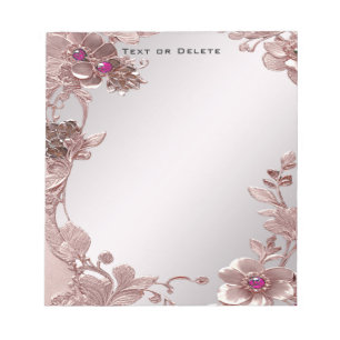 Bloc-notes floral rose