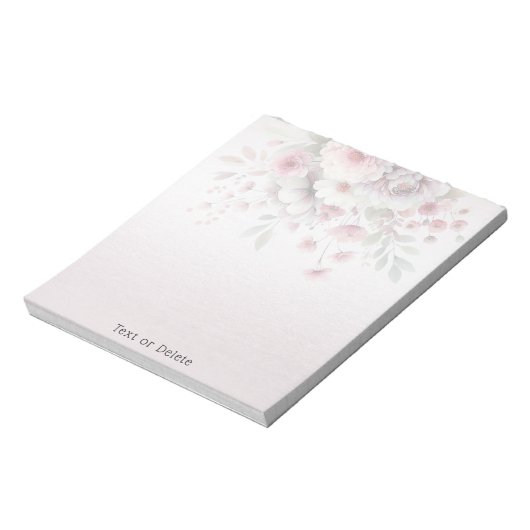 Bloc-notes floral rose moderne (Tourné)