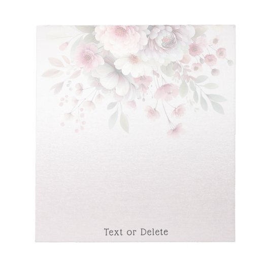 Bloc-notes floral rose moderne (Devant)