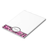 Bloc-notes floral rose, noir, blanc (Tourné)