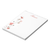Bloc-notes floral rose personnalisé (Tourné)