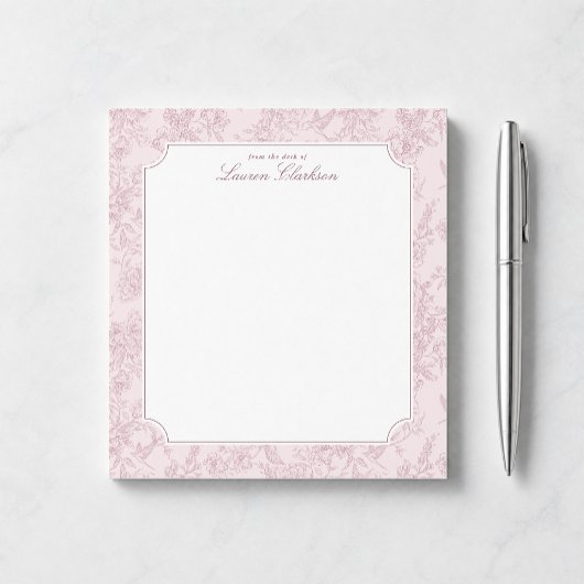 Bloc-notes floral rose toile