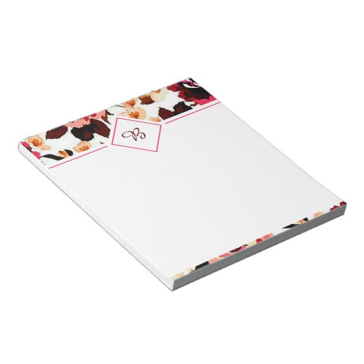 Bloc-notes floral rouge (Incliné)