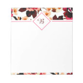 Bloc-notes floral rouge (Devant)