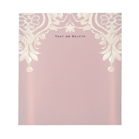 Bloc-notes floral rouge or moderne (Devant)