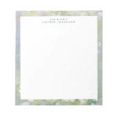 Bloc-notes floral vert doux 'De mon bureau' (Devant)