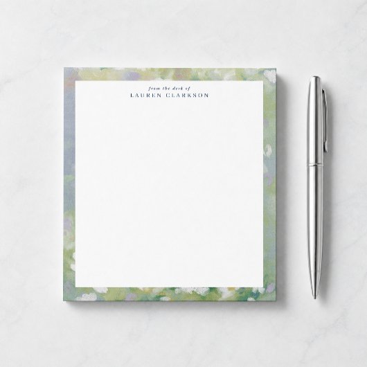 Bloc-notes floral vert doux 'De mon bureau'