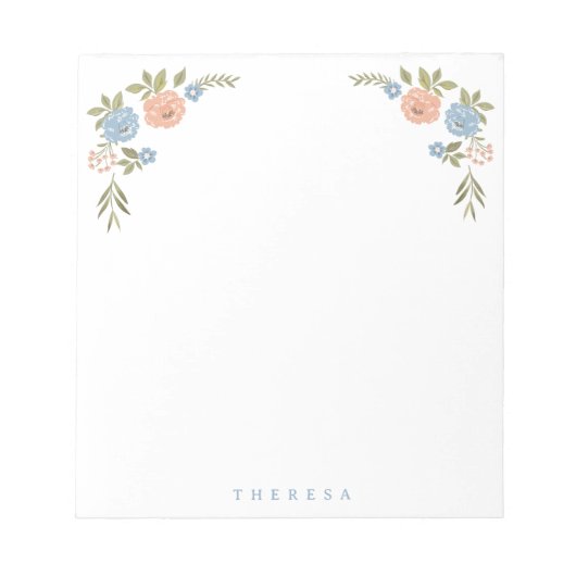 Bloc-notes floral vintage (Devant)