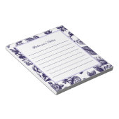 Bloc-notes floral vintage bleu marine (Incliné)