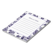 Bloc-notes floral vintage bleu marine (Tourné)