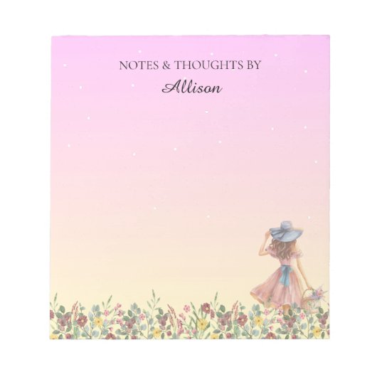 Bloc-notes floral violet (Devant)