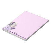 Bloc-notes floral violet lavande VOTRE nom Texte (Tourné)