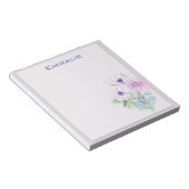Bloc-notes floral violet personnalisé (Incliné)