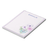 Bloc-notes floral violet personnalisé (Tourné)