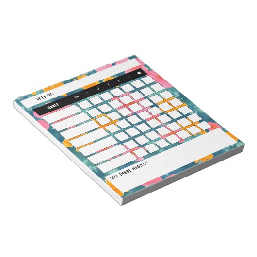 Bloc-notes Floral Weekly Habit Tracker (Incliné)