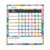 Bloc-notes Floral Weekly Habit Tracker (Devant)