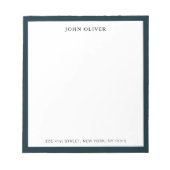 Bloc-notes formel à bordure bleu marine (Devant)