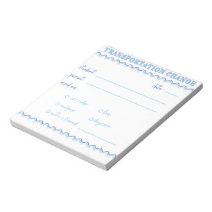 Bloc-notes Fun Blue Transportation Change