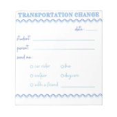 Bloc-notes Fun Blue Transportation Change (Devant)