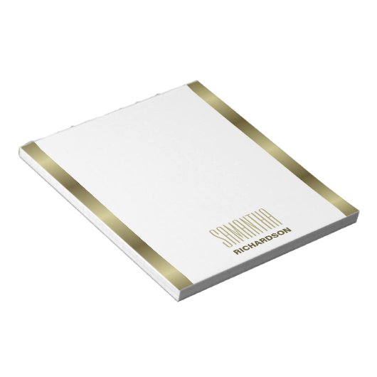 Bloc-notes géométrique moderne et design Or et bla (Incliné)