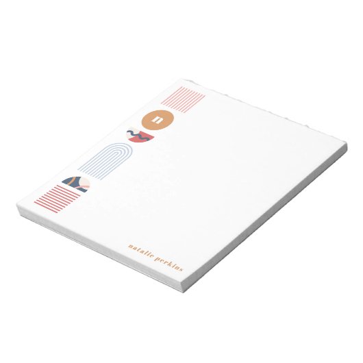 Bloc-notes géométrique Rainbow Monogram - Rouge (Tourné)