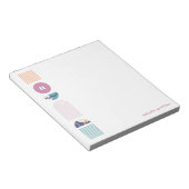 Bloc-notes géométrique Rainbow Monogram - Violet (Incliné)