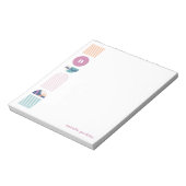 Bloc-notes géométrique Rainbow Monogram - Violet (Tourné)