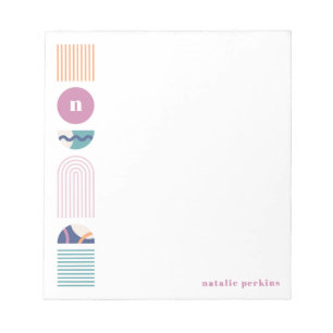 Bloc-notes géométrique Rainbow Monogram - Violet