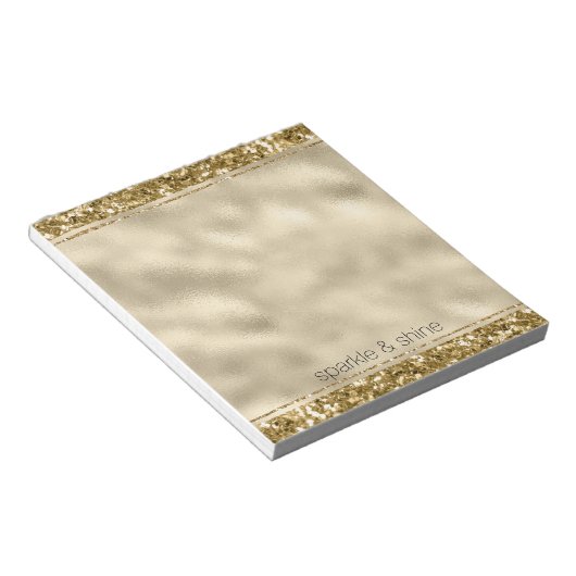 Bloc-notes Glitzy Sparkle Gold Parties scintillant (Incliné)