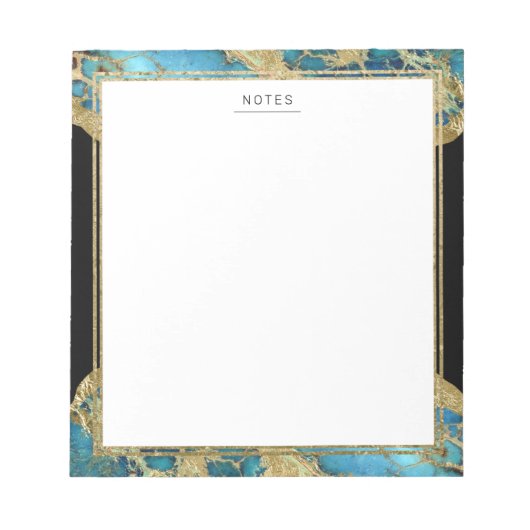 Bloc-notes Gold Accent Turquoise Agate (Devant)