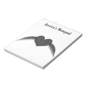 Bloc-notes gothique aimanté coeur personnalisable (Tourné)