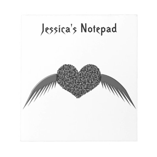 Bloc-notes gothique aimanté coeur personnalisable (Devant)