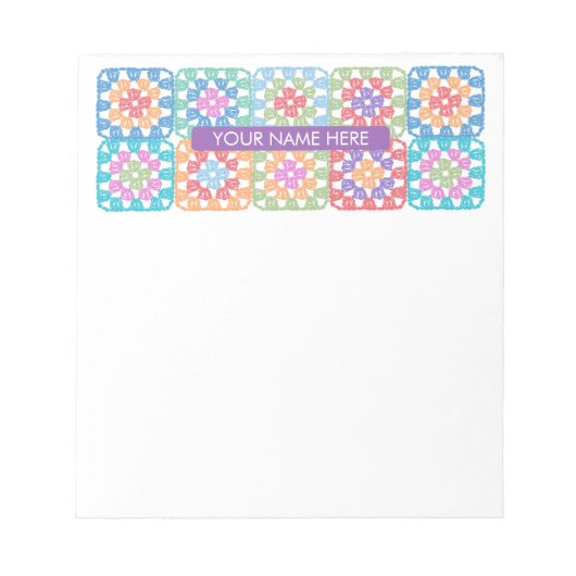 Bloc-notes Granny Carrés Crochet (Devant)