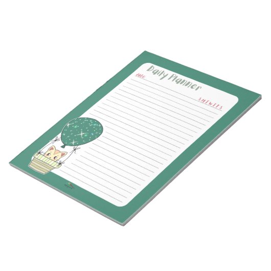 Bloc-notes Green Kitty dans un banc de lecture (Incliné)