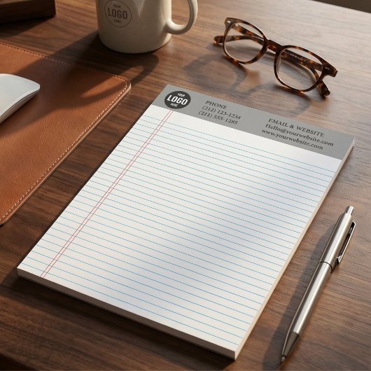 Bloc-notes gris personnalisé avec logo d'entrepris