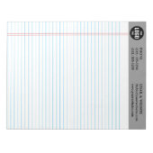 Bloc-notes gris personnalisé avec logo d'entrepris (Devant)