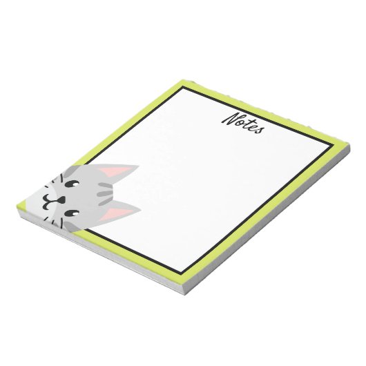 Bloc-notes gris Tabby Chat (Tourné)