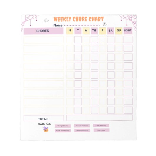 Bloc-notes Haloween Kids Chore Chart (Devant)