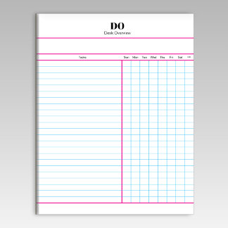 Bloc-notes hebdomadaire à liste de contrôle avec m