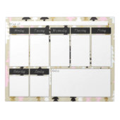 Bloc-notes hebdomadaire Chic Pink & Gold Tree Moti (Devant)