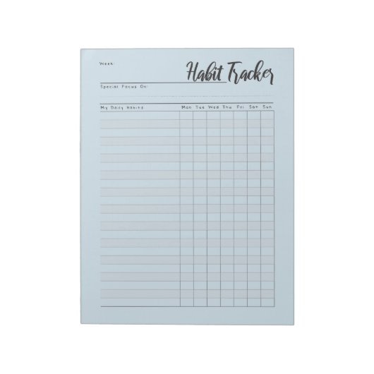 Bloc-notes hebdomadaire de suivi d'habitude (Tourné)