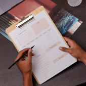 Bloc-notes hebdomadaire rose Floral