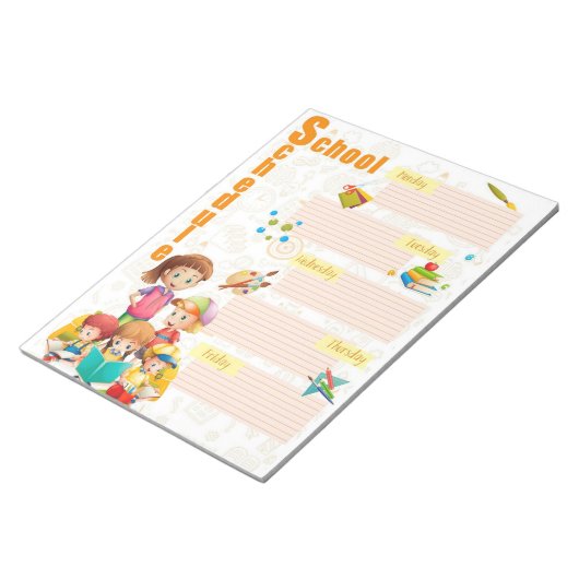 Bloc-notes horaire hebdomadaire (Incliné)