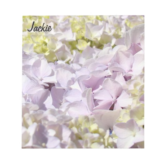 Bloc-notes Hydrangea Fleur de Lavande Votre Nom pe (Devant)